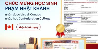 Chúc mừng học sinh Phạm Nhật Khanh dành được tấm vé Du học Canada